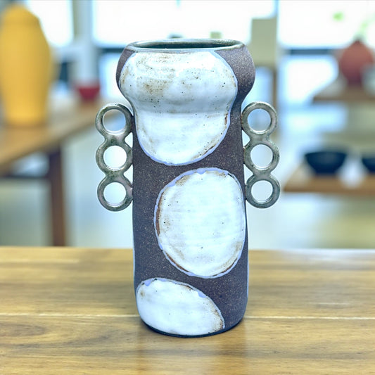 Cream + Lavender Circle Vase
