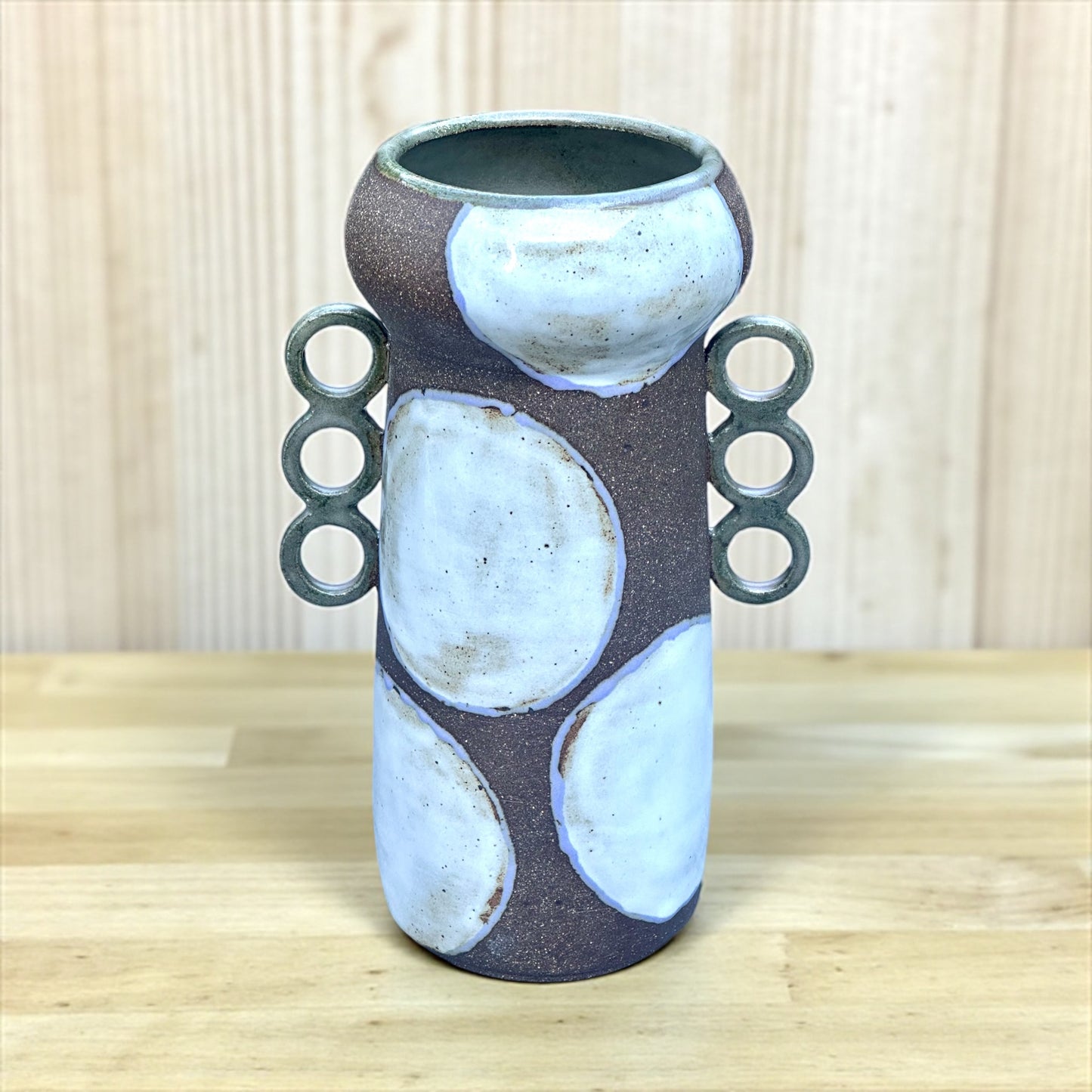 Cream + Lavender Circle Vase