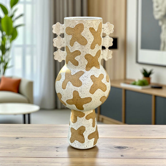 White Patterned Vase