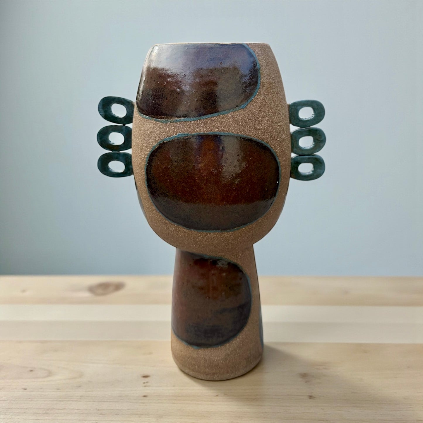 Espresso + Teal Vase