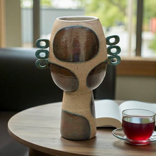 Espresso + Teal Vase