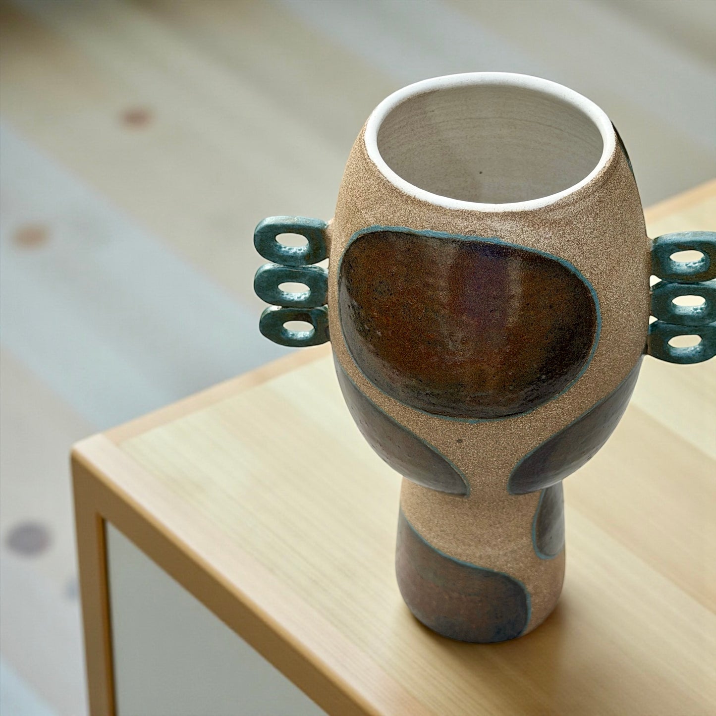 Espresso + Teal Vase