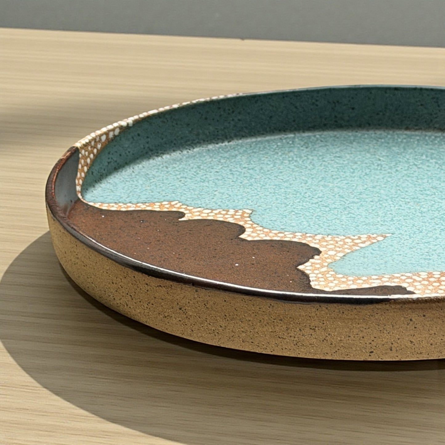 Chocolate + Turquoise Serving Plate