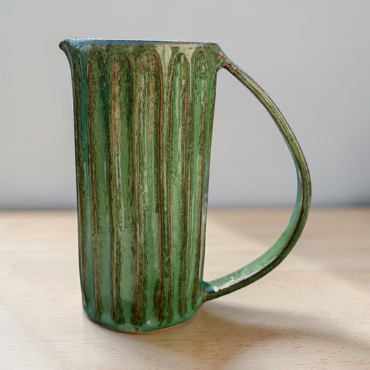 Green Carved Vase