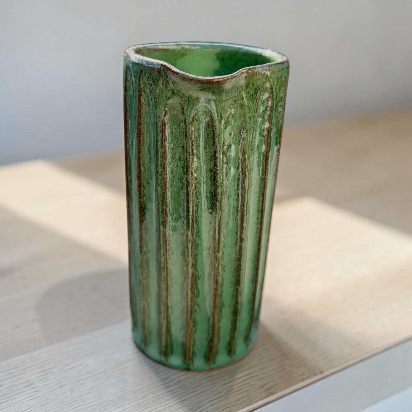 Green Carved Vase