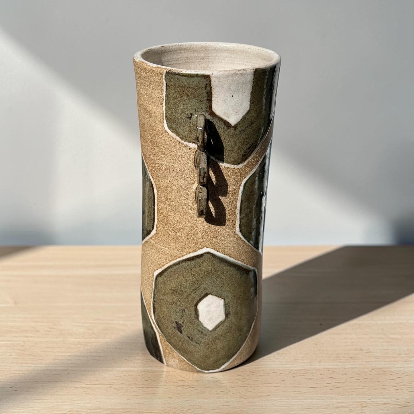 Blue/Green Mosaic Handle Vase