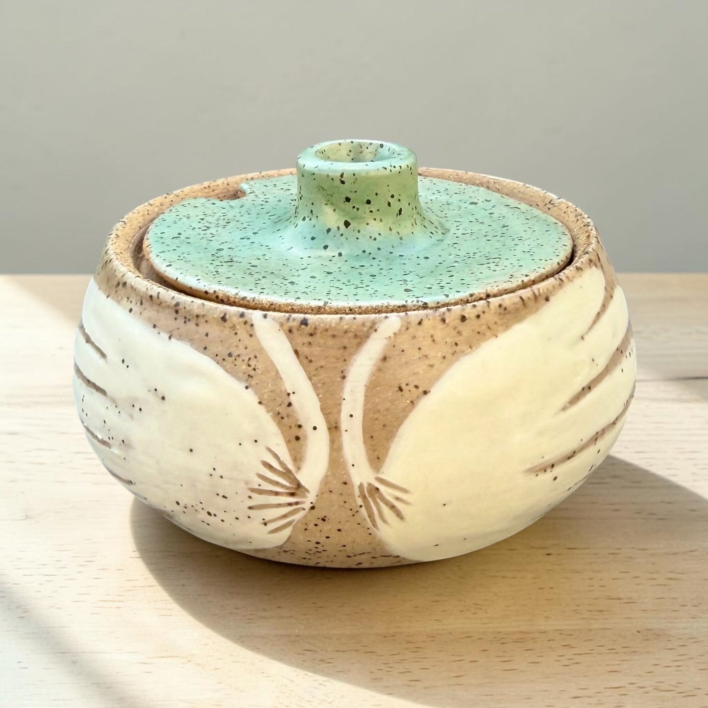 Lotus Sugar Bowl + Creamer Set #2