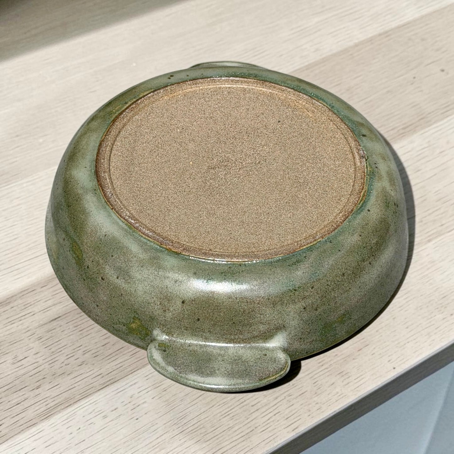 Handled Blue + Green Serving Bowl