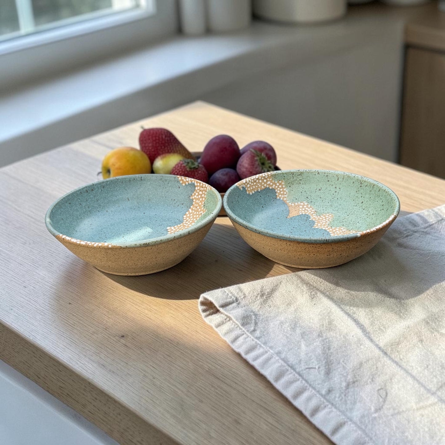 Steel Blue + Green bowls
