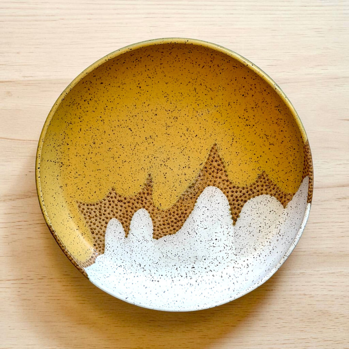 Yellow + White Serving Bowl