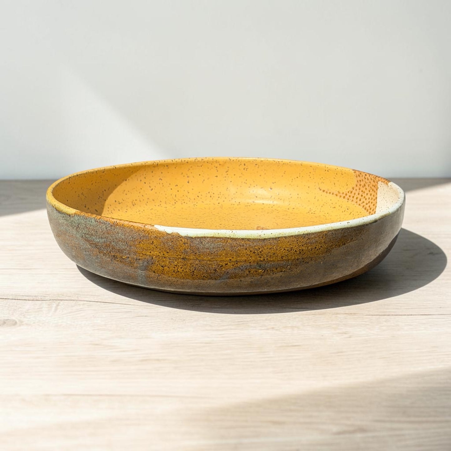 Yellow + White Serving Bowl