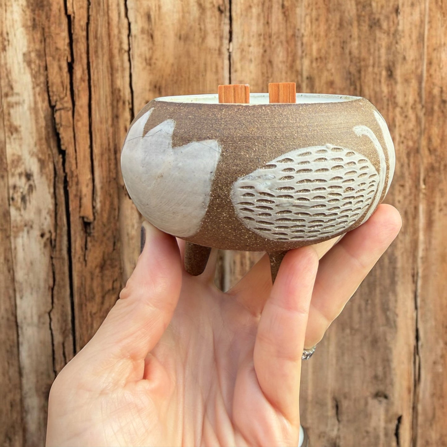 Scented Lotus Candles in Tripod Pots