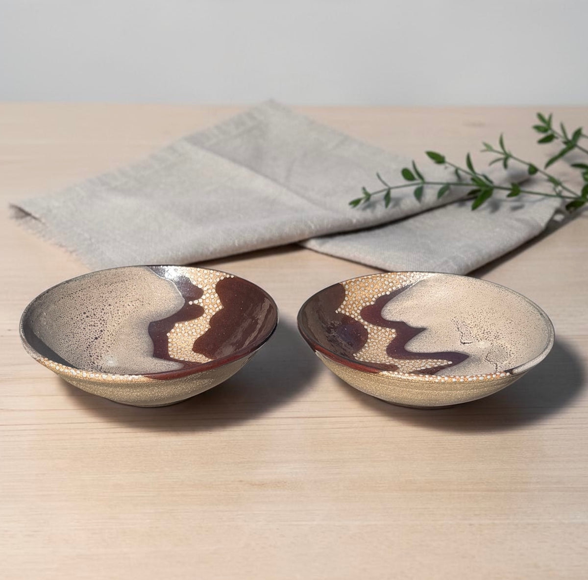 Burgundy + Slate Salad Bowls