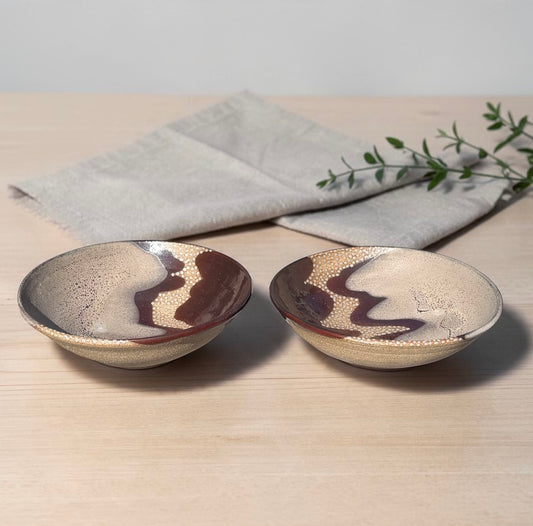 Burgundy + Slate Salad Bowls