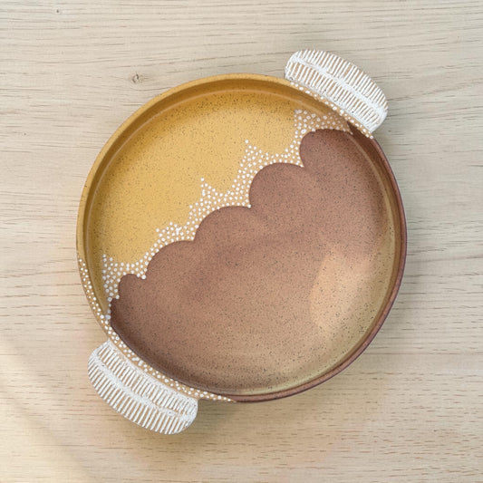 Chestnut + Honey Serving Plate with Handles