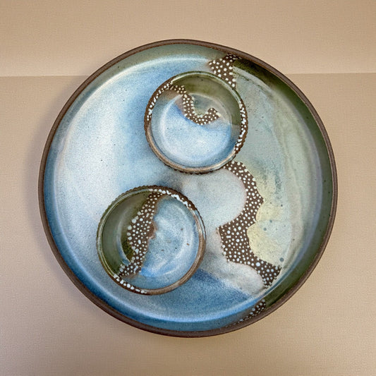 Misty Blue and Moss Green Tray Set