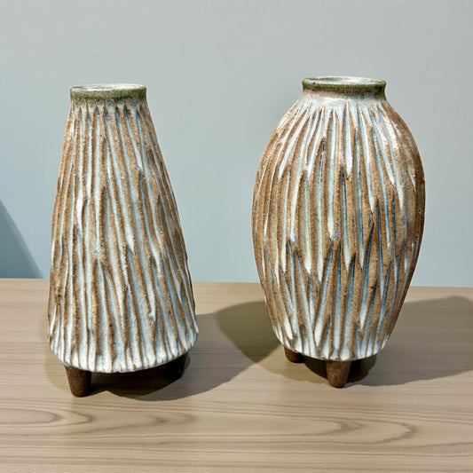 Carved Bud Vases