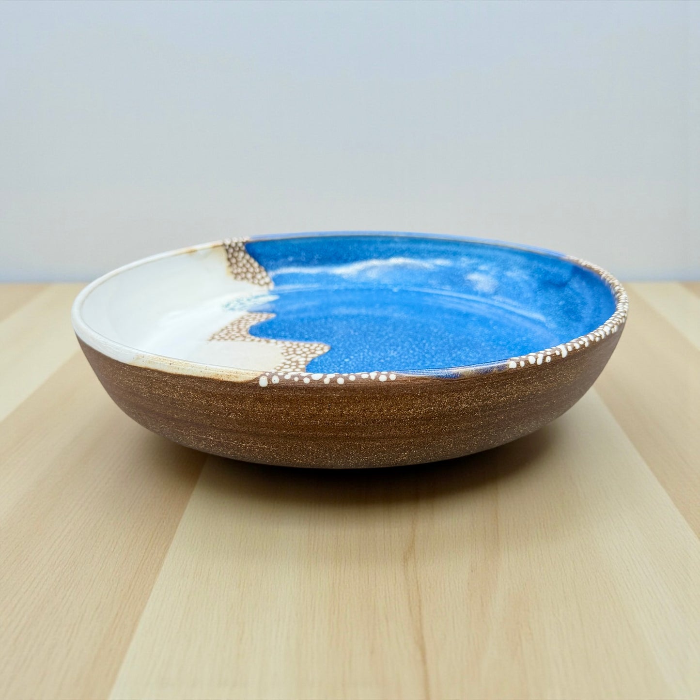 Royal Blue + Linen Serving Bowl