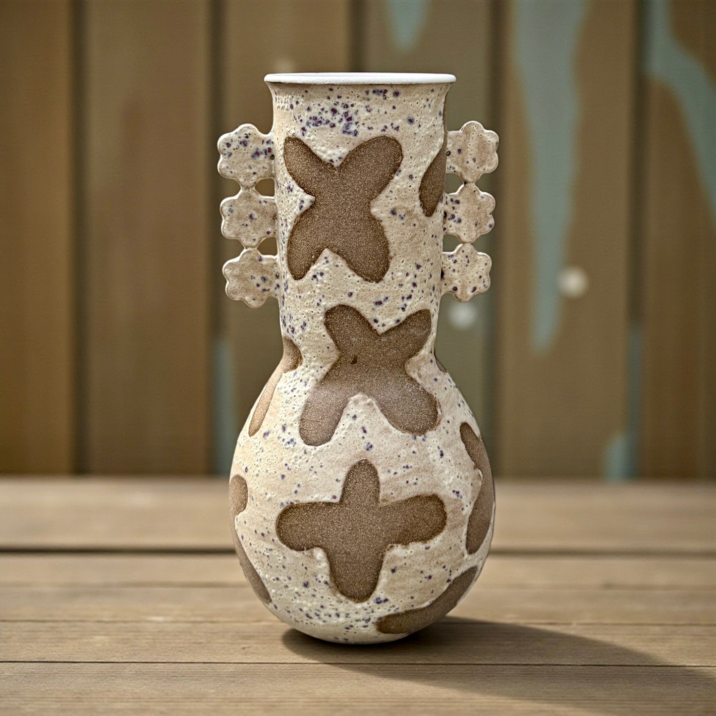 Speckled Vase with Handles