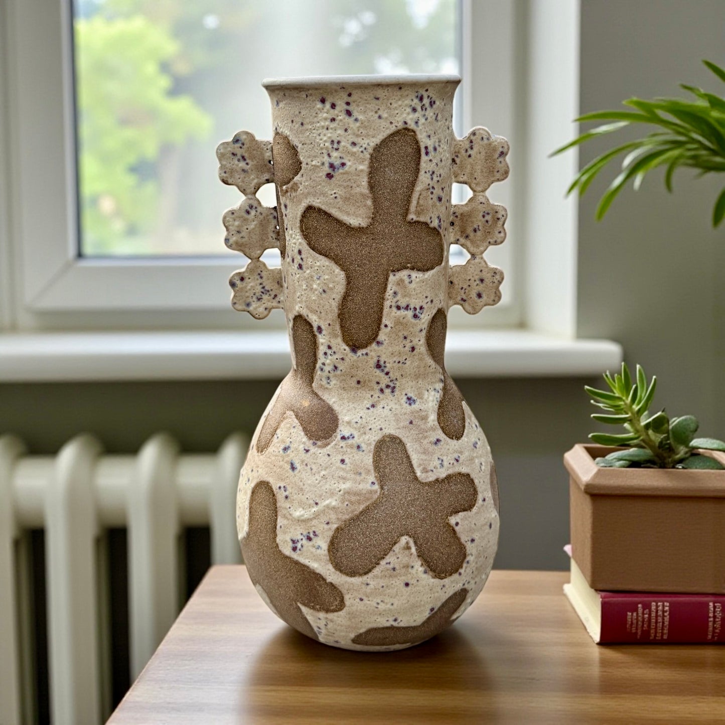 Speckled Vase with Handles