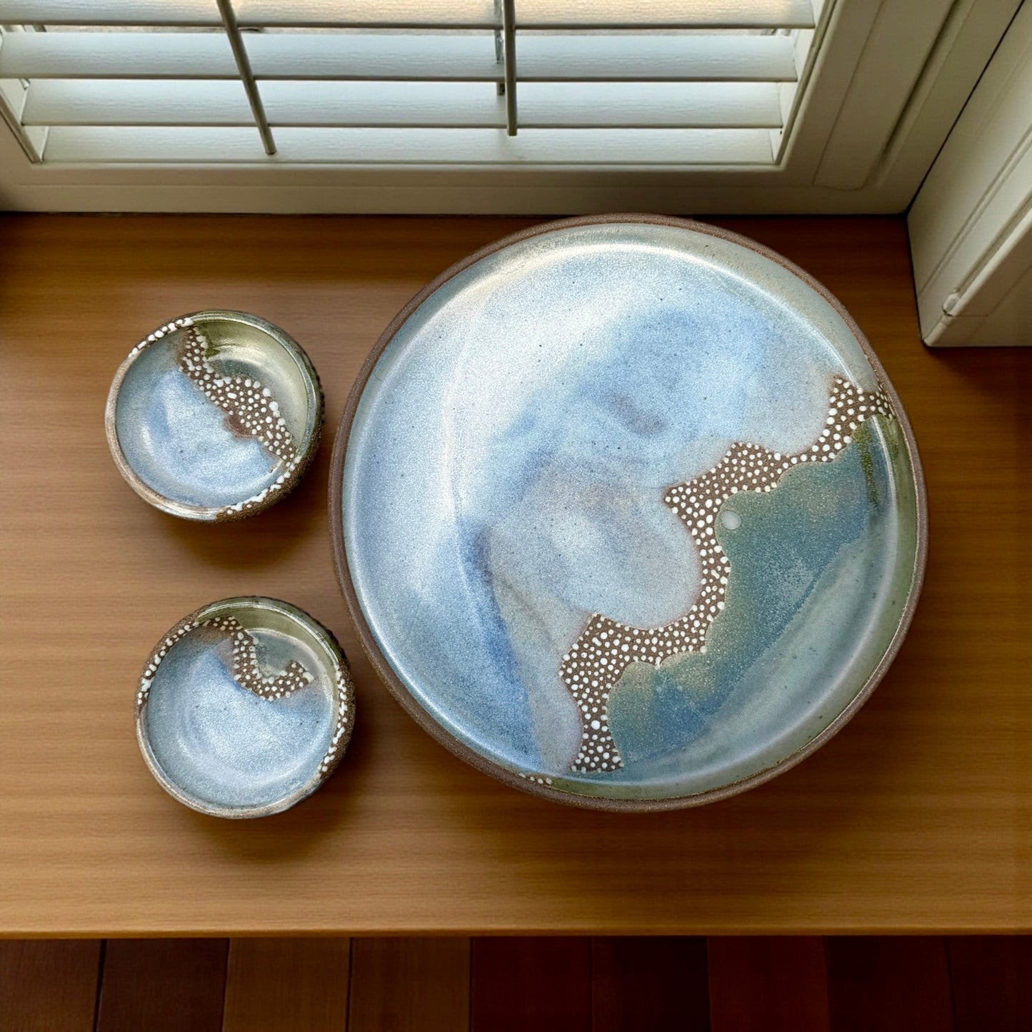 Misty Blue and Moss Green Tray Set