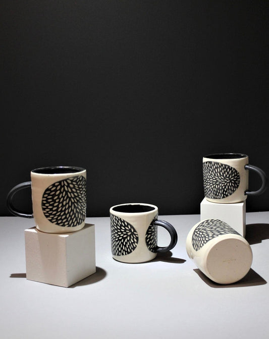 Black/White Carved Mugs