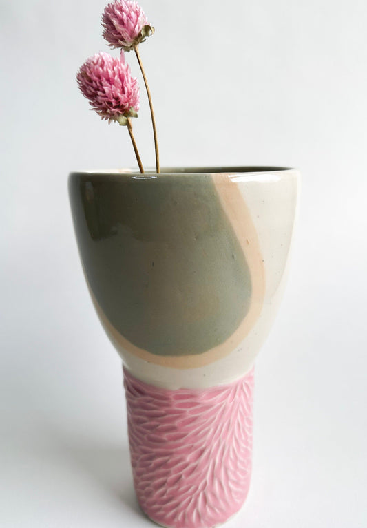 Mint/Pink Vase